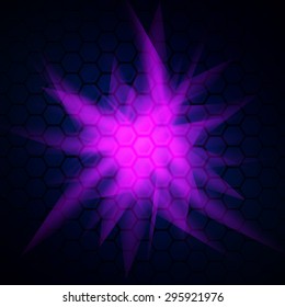 abstract vector background with glowing geometric shapes
