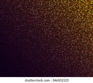 Abstract vector background. Glowing mosaic of circles on the dark background