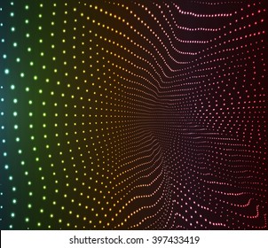 Abstract vector background. Glowing and waving particles. Futuristic background. 
