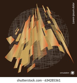 Abstract vector background, gold, dark