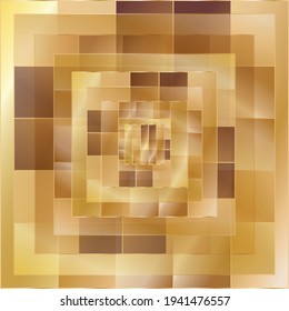Abstract vector background. Gold gradient mosaic