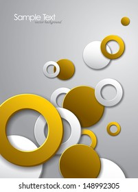 Abstract Vector Background with Golden Circles.