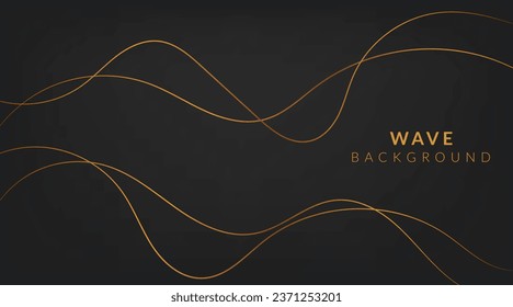 Abstract vector background with golden luxury wavy lines