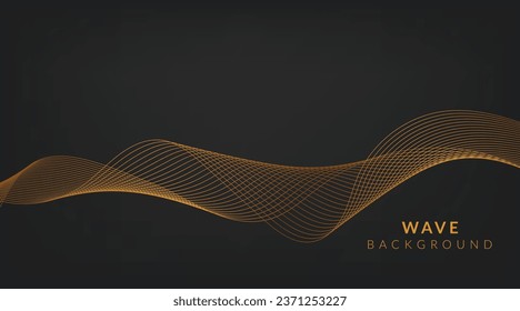 Abstract vector background with golden luxury wavy lines