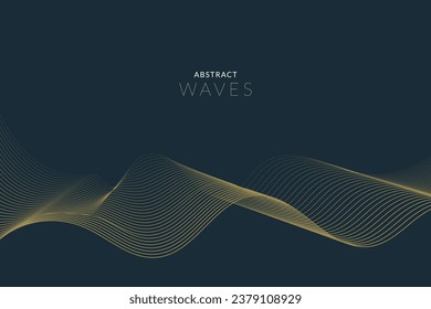 Abstract vector background with golden luxury wavy lines