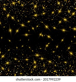 Abstract vector background of golden stars confetti, design element