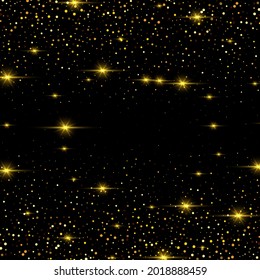 Resumen de fondo vector de fondo de las estrellas doradas confeti, elemento de diseño