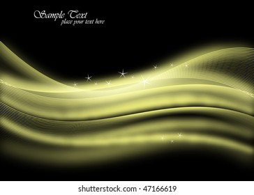 Abstract Vector Background - Golden Waves