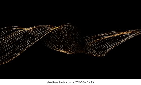 Arrière-Plan Vectoriel Abstrait. Formes Vives Dorées sur Fond Noir. 