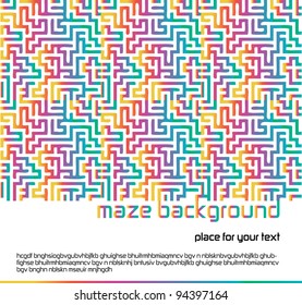 abstract vector background and gradient colorful maze   place for your text isolated white background
