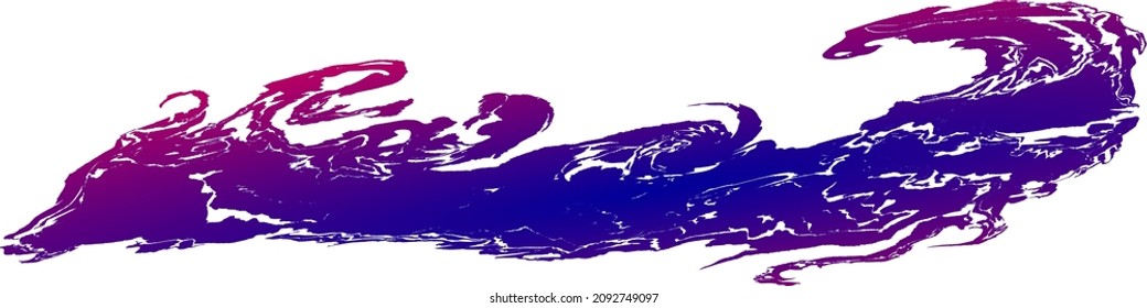 Abstract vector background with gradient fill in lilac-pink tones. Delicately flowing paint.  Imitation of a sea wave with dynamics. Background or border, framing. Copy space.