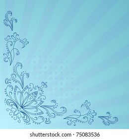 Abstract vector background with graphic floral pattern