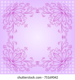 Abstract vector background with graphic floral pattern