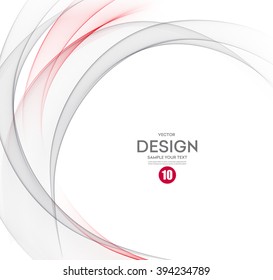 Abstract vector background, gray and red waved lines for brochure, website, flyer design.  illustration eps10. Motion wave