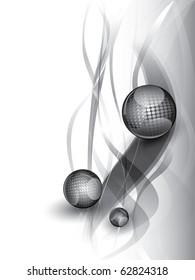 Abstract vector background in gray style with steel sphere