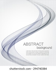 Abstract vector background with gray waves