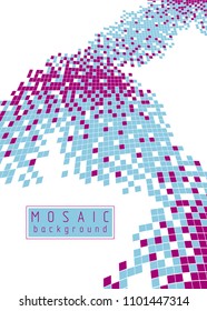 Abstract vector background of great geometric 3d mosaic art, artistic illustration as a template for your layout with copy space for title and text. Usable for brochure, magazine, ad, banner, poster.