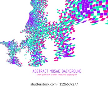 Abstract vector background of great geometric 3d mosaic art, artistic illustration as a template for your layout with copy space for title and text. Usable for brochure, magazine, ad, banner, poster.