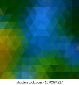 Abstract vector background with green, blue triangles. Geometric vector illustration. Creative design template.