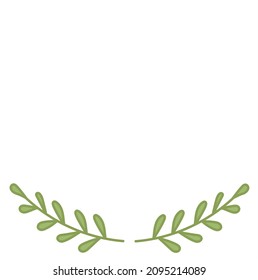 Abstract vector background with green decorative branches. Green shades. Minimalistic composition with free space for text For backgrounds, stories, posters, flyers, advertisements, announcements, web