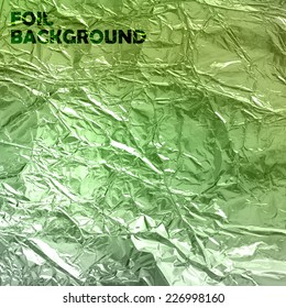 abstract vector background with green foil texture