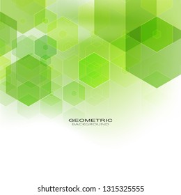 
Abstract vector background of green hexagons