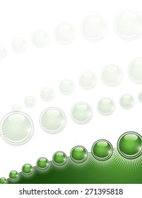 Abstract Vector Background with Green Marbles.