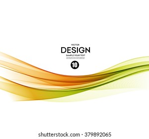 Abstract vector background, green and orange waved lines for brochure, website, flyer design.  illustration eps10