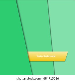 Abstract vector background with green paper layers.Vector template for modern design