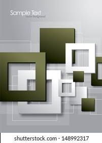 Abstract Vector Background with Green Squares.