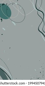 Abstract vector background in green tones with leaves, shapes, lines with space for your text. Abstract background for invitations, business cards, social networks