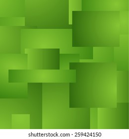 Abstract vector background with green transparent rectangles