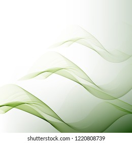 Abstract vector background. Green wave motion design element
