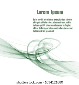 Abstract vector background, green waved lines for brochure, website, flyer design. illustration eps10