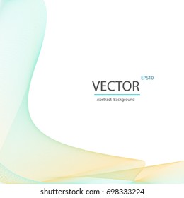 Abstract vector background, green yellow transparent waved lines for brochure, website, flyer design. Green Yellow  smoke wave. Green Yellow wavy background.