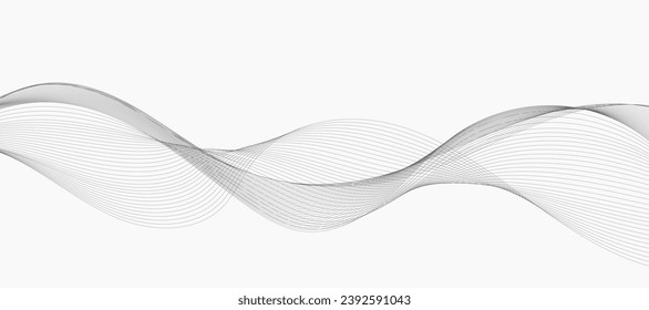 Abstract vector background with grey smoky waves.