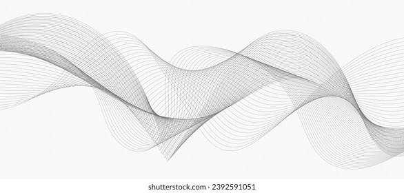 Resumen de fondo vectorial con ondas ahumadas grises.