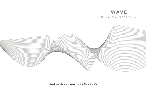 Abstract vector background with grey wavy lines