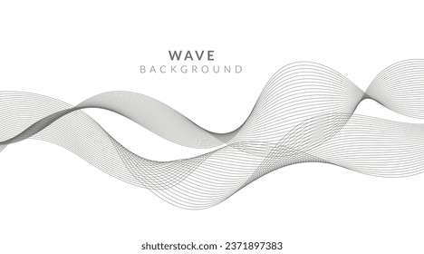 Abstract vector background with grey wavy lines