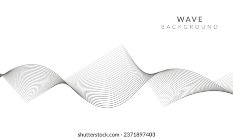 Abstract vector background with grey wavy lines