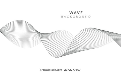 Abstract vector background with grey wavy lines