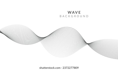 Abstract vector background with grey wavy lines