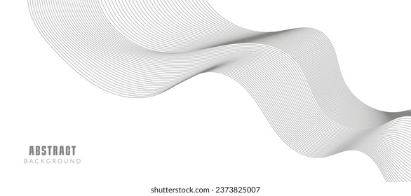 Abstract vector background with grey wavy lines