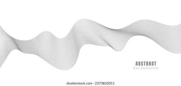 Abstract vector background with grey wavy lines