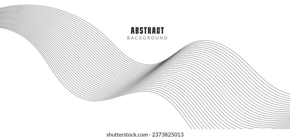 Abstract vector background with grey wavy lines