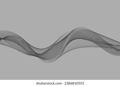 Abstract vector background with grey wavy lines