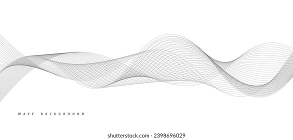 Abstract vector background with grey wavy lines