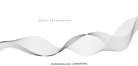 Abstract vector background with grey wavy lines