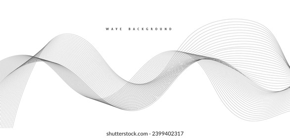 Abstract vector background with grey wavy lines