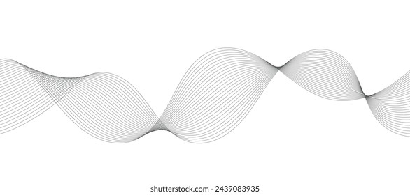 Abstract vector background with grey wavy lines.